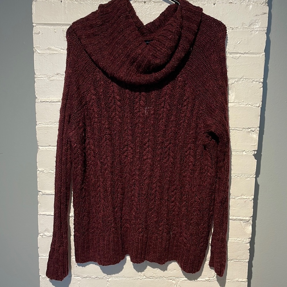 Maroon Cowl-Neck Sweater